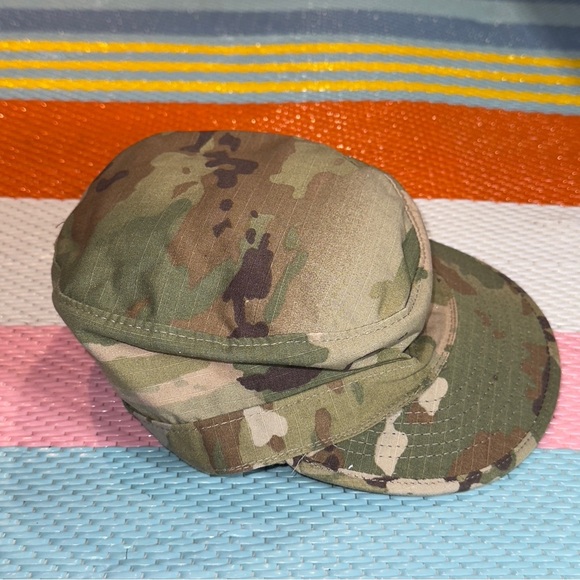 U S Army Camouflage Captain Patrol Hat Men’s Size 6 7/8 - Picture 3 of 6